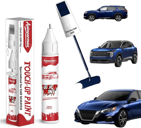 RAY Deep Blue Pearl Car Touch Up Paint for Nissan, Color Accurate Two-In-One Car Paint Scratch Repair Pen, Professional Scratch Remover for Vehicles Chips and Nicks Scuff