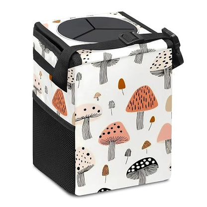 Car Trash Can – Multi-Purpose, Lightweight and Portable with Durable Water-Resistant Coating, No Installation Required, Practical and Ample Capacity, Variety of Colors.Mushroom