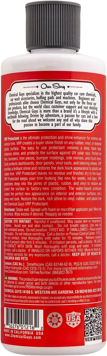 Chemical Guys TVD_107_16 VRP Vinyl, Rubber and Plastic Non-Greasy Dry-to-the-Touch Long Lasting Super Shine Dressing for Tires, Trim and More, Safe for Cars, Trucks, SUVs, RVs & More, 16 fl oz