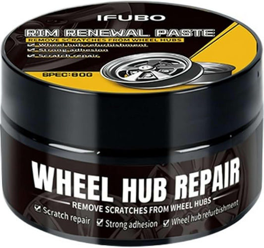 Car Wheel Scratch Repair Polish – 80g Hub Polishing Paste with Sponge, Removes Scratches & Restores High-Gloss Finish