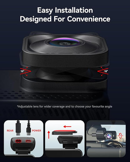 REDTIGER VC70 4K+2.5K Dash Cam Front and Rear, 8MP STARVIS 2 IMX678 Sensor, Dual HDR Hyper Night Clarity, 5.8GHz WiFi 6, 30MB/S Fast Download, Dash Camera with 24H Parking Monitor, 128G Card Included