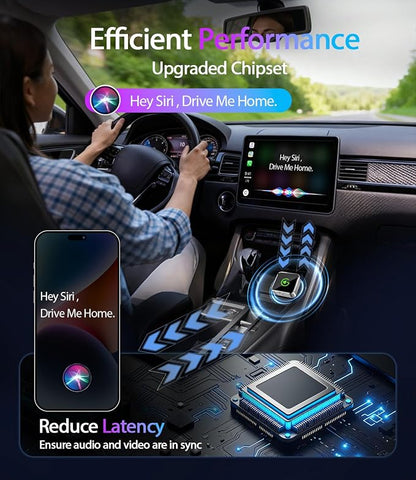 2026 Upgraded Wireless CarPlay Adapter for iPhone & Android Auto, Converts Wired to Wireless Car Play, 3-Second Auto Connect & Stable Zinc Alloy Material, Mini Plug & Play, with USB-A & Type-C