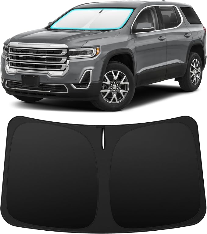 INSAUTO Custom Fit Windshield Sun Shade Accessories for GMC Acadia 2017-2023, Foldable Front Window Sunshade, UV & Heat Reflector, Keeps Interior Cool, Includes Storage Bag