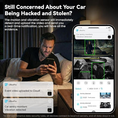 4G LTE Dash Cam with Live View, 2K+1080P Front Inside Anti-Theft Car Camera Live Streaming, Instant Alert via App, Cloud & SD Storage, IR Night Vision, No Screen, 24/7 Parking Mode, GPS, OBD
