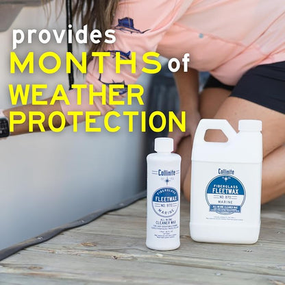 Collinite 870 All-In-One Cleaner Wax for Marine/RV. Removes Oxidation + Restores Look + Provides High Gloss Shine in One Single Step. Provides UV Protection & Prevents Oxidation. (16 fl oz)