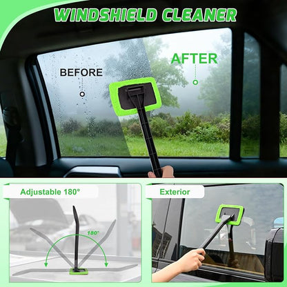 Nilight 15PCS Car Detailing Kit Auto Cleaning Tools Wash Set with Storage Carry Bag Beginners Easy to Use for Interior Exterior Car Care Clean Windshield Dashboard Seat Air Vents Wheels Tires, Green