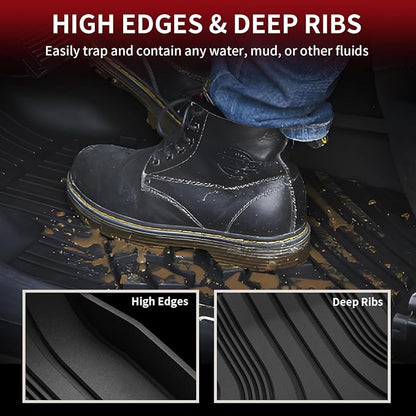 LASFIT Floor Mats for Hyundai Elantra 2026 2025 2024 2023 2022 2021 (Only Fit Gas & Automatic) & Elantra N 2022-2026 (Only Fit Automatic) Custom Fit TPE All Weather Floor Liners Car Mats, Black