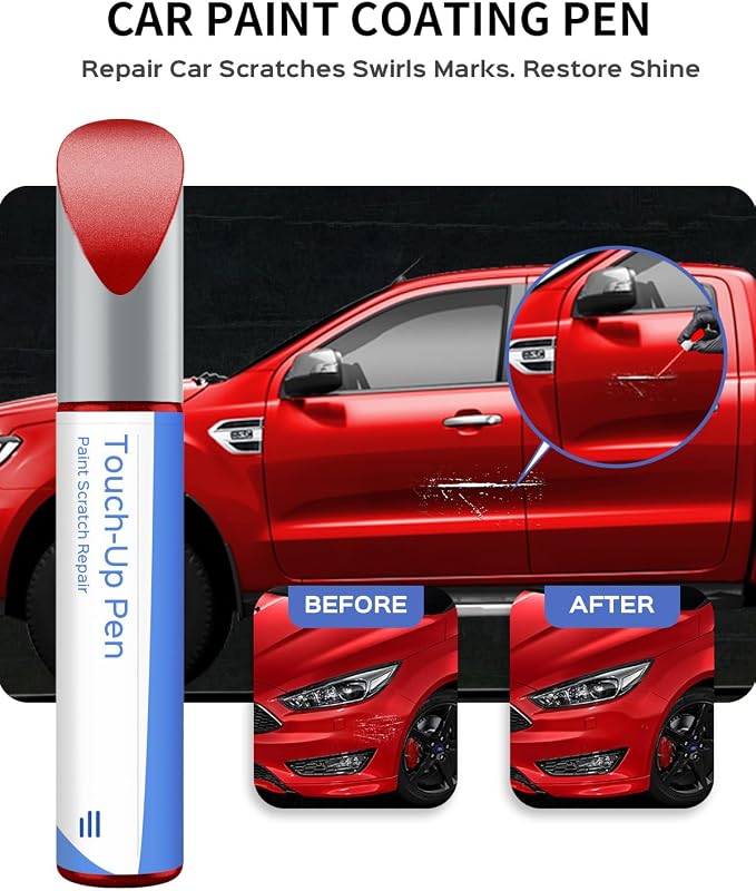 PQ Race Red Touch Up Paint Compatible with Ford Exact Match–Chips and Nicks Touch Up