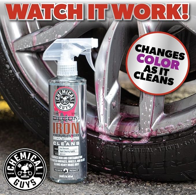 Chemical Guys Decon Pro Iron Remover and Wheel Cleaner – Professional Strength Fallout Remover, Brakes, Calipers, Exterior, Wheel and Tire Cleaner – Dissolves Brake Dust & Dirt, 16 oz