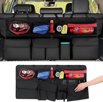 Car Trunk Organizer, Upgraded Version Expand Space Hanging Trunk Organizer with Adjustable Straps, Collapsible Waterproof Suv Trunk Organizers, Sturdy Space Saver Frees for SUV, Truck