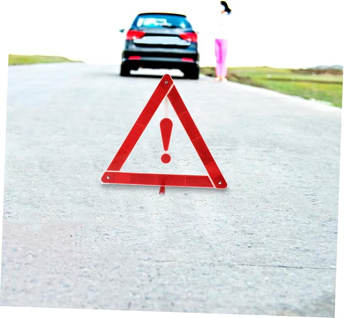 Mobestech 2pcs Car Warning Triangle Kit Reflective Emergency Signs for Vehicles Portable Tripod Warning Signs