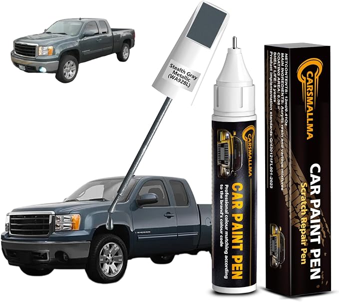 Stealth Gray Metallic(WA928L) Car Touch Up Paint for GMC, Color Accurate Car Paint Scratch Repair Pen Kit Quick & Easy Fix Vehicle Chips and Automotive Nicks Scuff
