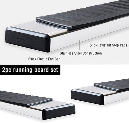 COMNOVA 6" Running Boards Side Steps Compatible with 2006-2014 Honda Ridgeline. Truck Steps and Running Boards Made with Stainless Steel. Truck Side Steps for Ridgeline.