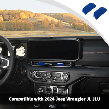 JWWY for Jeep JL Vent Air Outlet Adjustment Cover Trim Fit for 2024-2025 Jeep Wrangler JL JLU Gladiator JT 4xe Interior Accessories 2pcs Blue