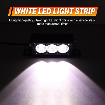 AUXTINGS 2 Pieces 6 inch Single Row White LED Light Bar 30W Off Road Light Bar Spot Beam LED Work Light Truck UTV 4x4 Cars SUVs ATVs Boats Fog Driving Light with Wiring Harness kit