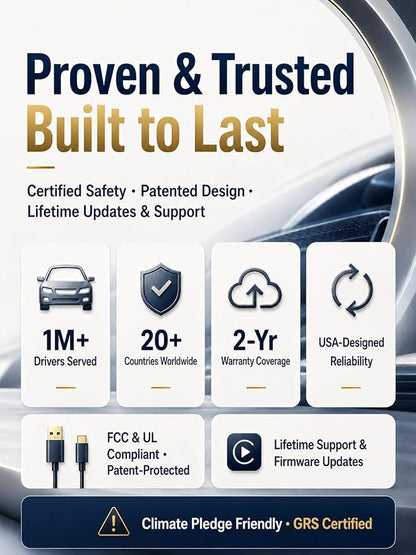 Wireless CarPlay Adapter for iPhone & Android Auto, Wired to Wireless CarPlay Dongle, Gold-Plated USB for Stable Connection, No Lag & Auto Reconnect in 5s, Mini Size Plug & Play, OEM Wired Cars 2016+