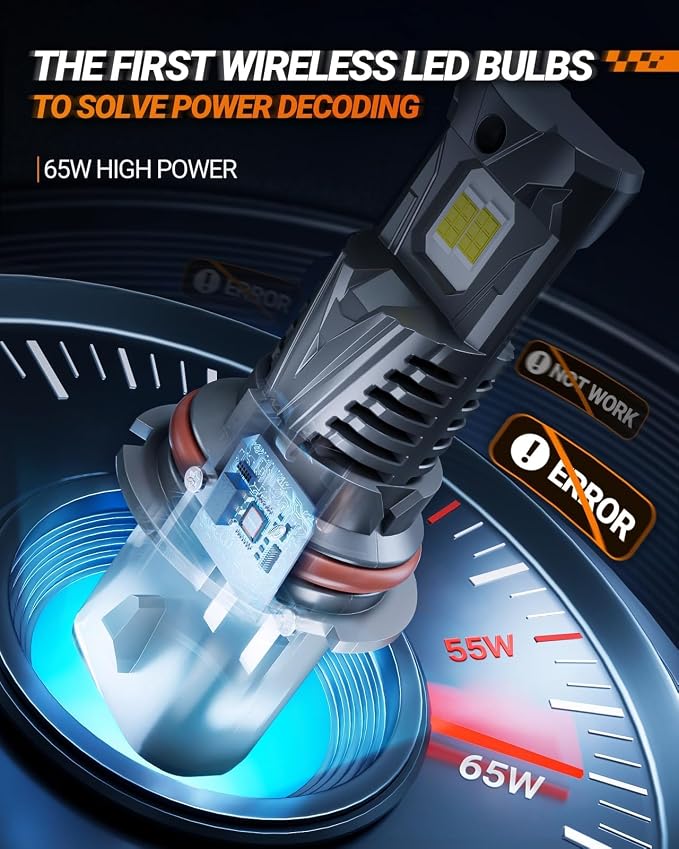 SEALIGHT S7S 9007/HB5 Light, 60000LM Brightest 6500K Cool White, 3Mins Easy Installation, 10 Years Lifespan, Plug-N-Play, IP68 Waterproof, 2 Pack