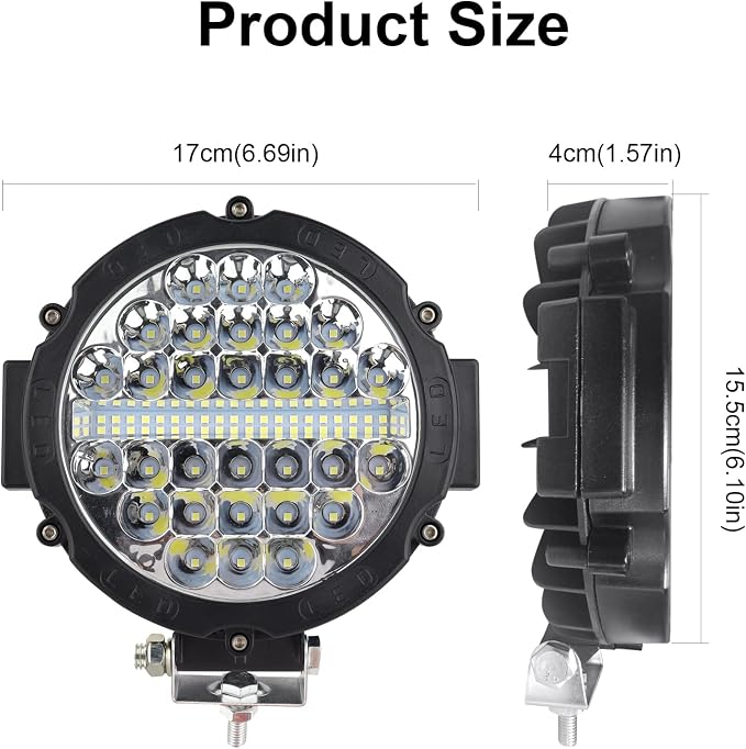 Safego 7 Inch Round Led Light Pods, round LED Offroad lights Driving Light Bar 210W 21000LM Combo Beam With Wiring Harness for Trucks ATV UTV SUV Car Tractors Off-Roading Jeep Lighting, Pack of 2