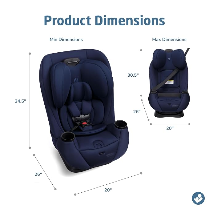 Maxi-Cosi Pria All-in-One Convertible Car Seat, Infant to Toddler Car Seat, Easy-Install Harness, Machine-Washable Cover, 5-100 lbs, Seafaring