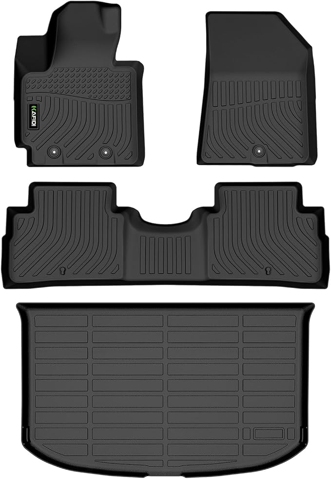 Automotive Floor Mats & Cargo Liner for Kia Soul 2014-2019 All Weather Protection Full Set Accessories- Black