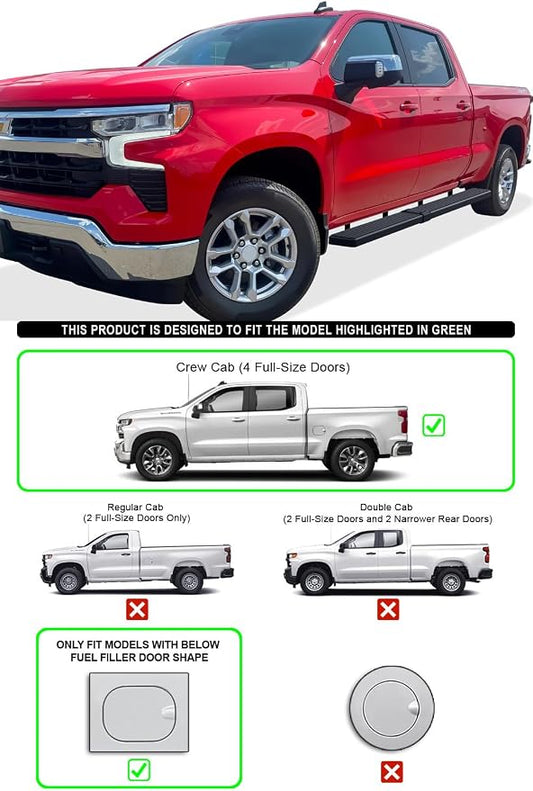 APS (Stainless Steel 6in Wheel to Wheel) Bars Compatible with Chevy Silverado GMC Sierra 1500 2019-2026 Crew Cab 6.5ft Bed & 2500 HD 3500 HD 2020-2026 (Silverado 1500 LTD Sierra 1500 LD 2022)