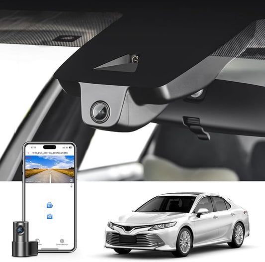 Front 4K & Rear 1080p Dash Cam Custom fit for Toyota Camry & Camry Hybrid 2021 2022 2023 2024(Model A),LE L XLE TRD XSE SE etc, UHD 2160P Video, App & WiFi, GPS, 128GB Card, Not fit for Camry 2025