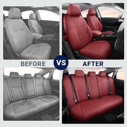Custom for Honda Accord Seat Covers 2023 2024 2025 2026 EX,SE,EX-L,Sport-L,Touring & 2023-2026 (Hybrid) Sport,Touring,EXL,Sport-L, (Rear Row W/40/60 Split Backrest) - Burgundy