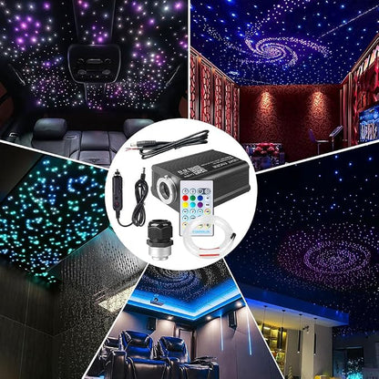 Twinkle Starlight Headliner Light,16W 500pcs 6.5ft LED Star Ceiling Fiber Optic Light Kit APP/Remote Control for Car/Home/Party