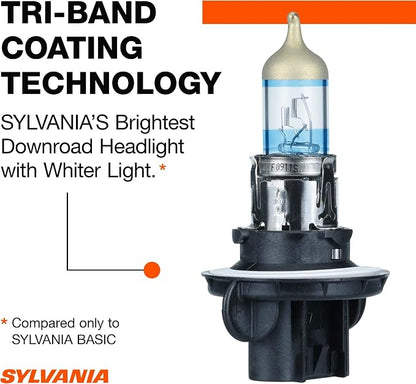 SYLVANIA - H13 SilverStar Ultra - High Performance Halogen Headlight Bulb, High Beam, Low Beam and Fog Replacement Bulb, Brightest Downroad with Whiter Light, Tri-Band Technology (Contains 1 Bulb)