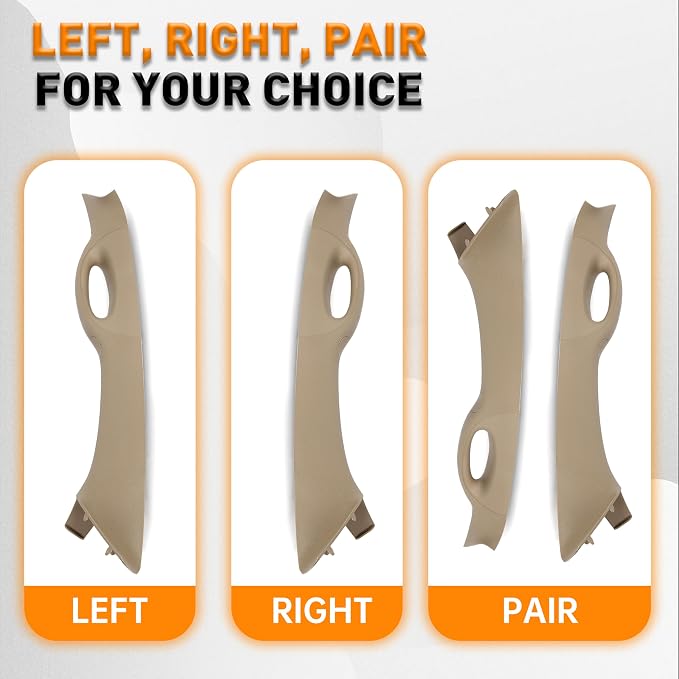 ECOTRIC A Pillar Interior Trim Grab Handle Driver Side Compatible with 2004-2008 Ford F150 F-150 Replacement for 4L3Z-1503599-AAC (Tan)