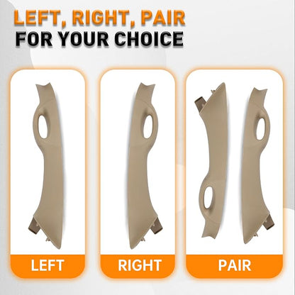 ECOTRIC Pair A Pillar Interior Trim Grab Handle Driver Passenger Side Compatible with 2004-2008 Ford F150 F-150 Replacement for 4L3Z-1503599-AAC 4L3Z-1503598-AAC (TAN)