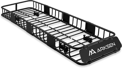 ARKSEN 84"x23"x6" Narrow and Long Roof Rack Cargo Carrier Car Rooftop Basket, Heavy Duty Weather Resistant Luggage & Camping Gear Storage for Car, Truck or SUV Transport