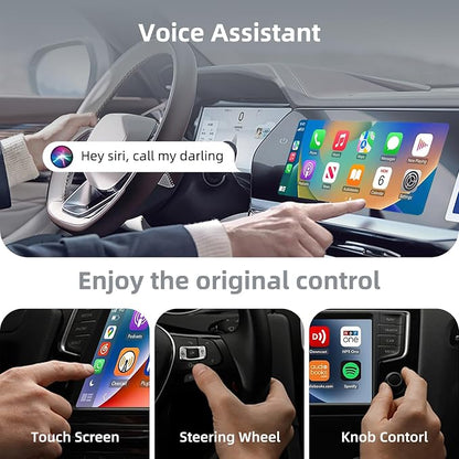 2025 Tiny Wireless CarPlay Adapter Android Auto Dongle for iPhone & Android Plug & Play Fits Most Cars 2015+ USB Type-C Compact Design
