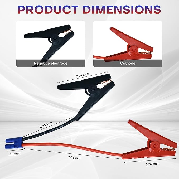 Smart Jump Starter Clamps,EC5 Heavy Duty Jump Starter Automotive Booster Clamp Cables Replacement Alligator Clamps