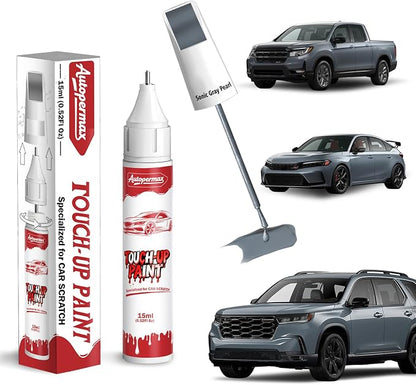 NH-877P/138P Sonic Gray Pearl Car Touch Up Paint for Honda, Color Accurate Two-In-One Car Paint Scratch Repair Pen, Professional Scratch Remover for Vehicles Chips and Nicks Scuff