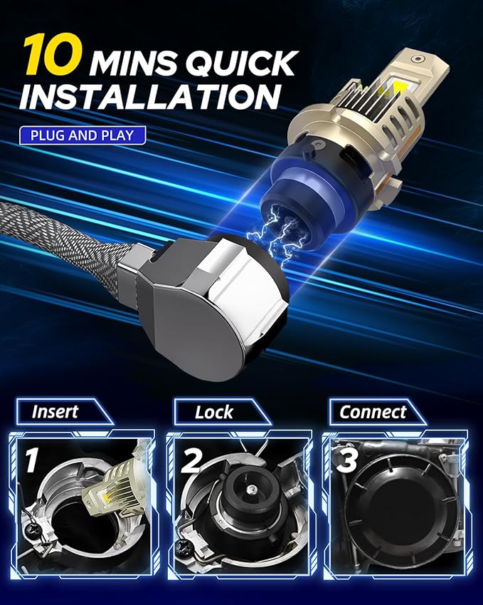 AUTOONE D4S LED Bulb, 900% Brighter, 3 Min Quick Install, 20 Years Lifespan, No Flicker, 99% Compatibility