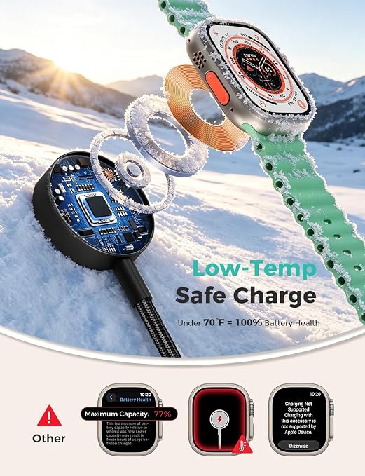 2Pack Travel Essentials,3 in 2 USB C Cable for Apple Watch Charger,iPhone Charger,Multi Charging Cable,Cruise Vacation Camping,Portable for iWatch Series 11-2/Ultra/SE & iPhone 17-12,Car,Black