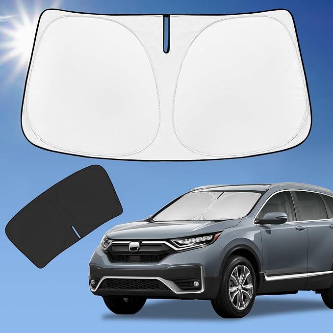 for Honda CR-V CRV 2017-2022 Sun Shade Sunshade Windshield Cover, 4-Layer Front Window Shade Custom Fit CRV Sun Visor 240T Foldable Shade Cooler Car Accessories (Not for 2022 Sport)
