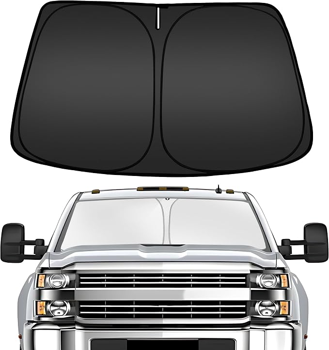 ARISMOTOR Windshield Sun Shade for Chevrolet/Chevy Silverado 2500 HD 3500 HD 2020-2026, Custom Fit Foldable Front Window Sunshade Sun Visor Protector, Block UV Rays Keep Your Car Cooler
