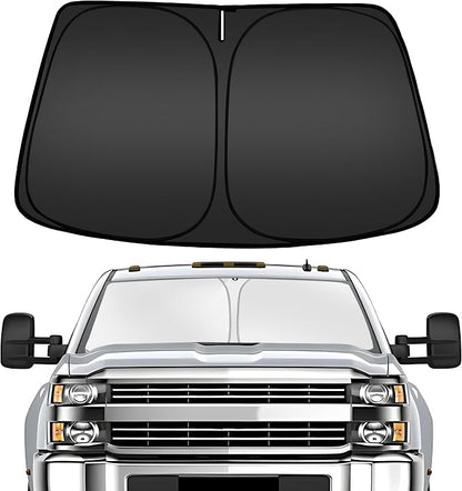 ARISMOTOR Windshield Sun Shade for Chevrolet/Chevy Silverado 2500 HD 3500 HD 2020-2026, Custom Fit Foldable Front Window Sunshade Sun Visor Protector, Block UV Rays Keep Your Car Cooler