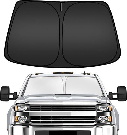 ARISMOTOR Windshield Sun Shade for Chevrolet/Chevy Silverado 2500 HD 3500 HD 2020-2026, Custom Fit Foldable Front Window Sunshade Sun Visor Protector, Block UV Rays Keep Your Car Cooler