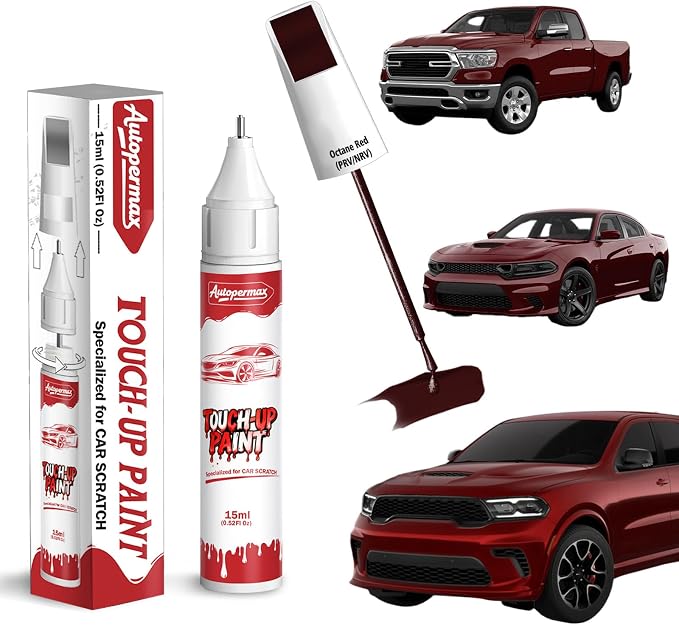 Octane Red(PRV/NRV) Car Touch Up Paint for Dodge, Color Accurate Two-In-One Car Paint Scratch Repair Pen, Professional Scratch Remover for Vehicles Chips and Nicks Scuff