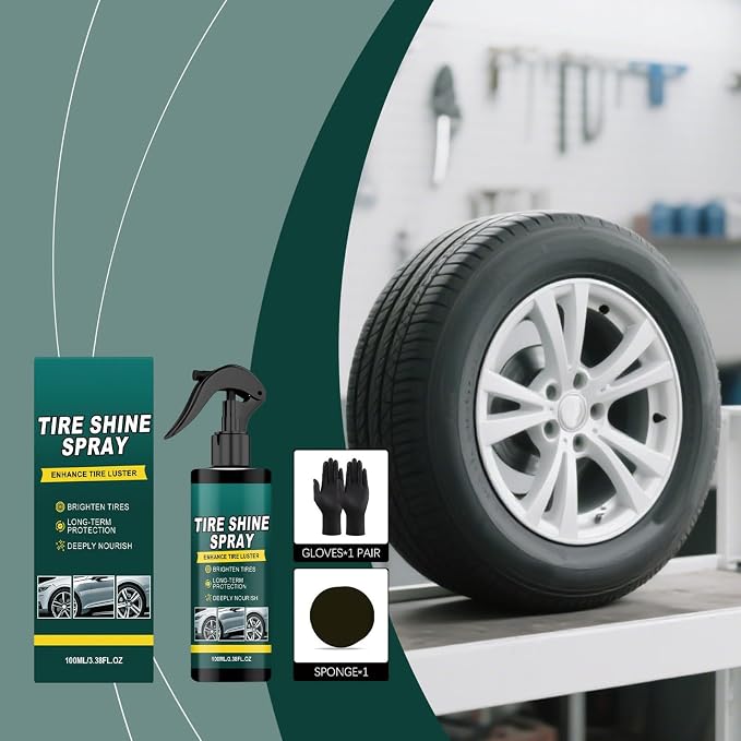 Wheel Shine for Car Tires | Long Lasting 100ml Maintenance Tool - Auto Tire Shine Cleaner - for Sedan Truck RV Motorcycle Scooter ATV, Detailing Shop Home Garage