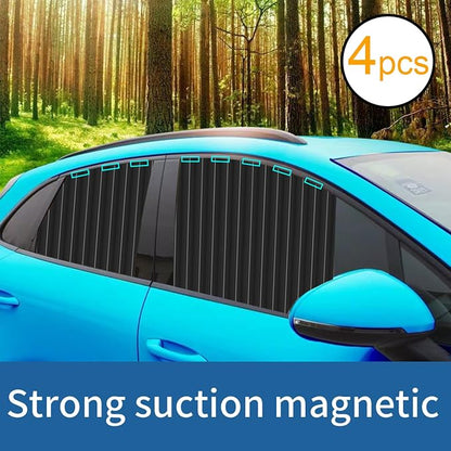 Ovege Car Window Shades 4pcs - Side Window Sun Shades, Silky UV Protection Privacy Baby Suction Magnetic (Black-Opaque, Front&Back 4pcs)