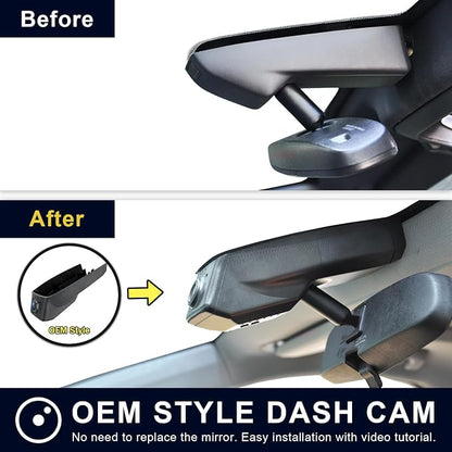 Mangoal Front 4k & Rear 1080p Dash Cam Custom fit for Cadillac XT5 2017-2019 (Model B), UHD 2160P Video, WiFi, App, Loop Recording, Easy to Install, 128GB Card