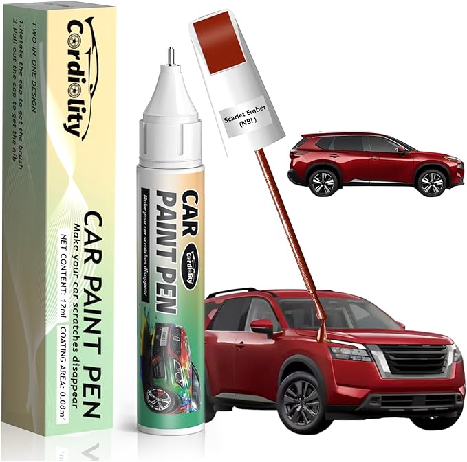 NBL Scarlet Ember Touch Up Paint for Nissan, Color Accurate Car Paint Scratch Repair Pen, Quick & Easy Fix Automotive Chips and Nicks