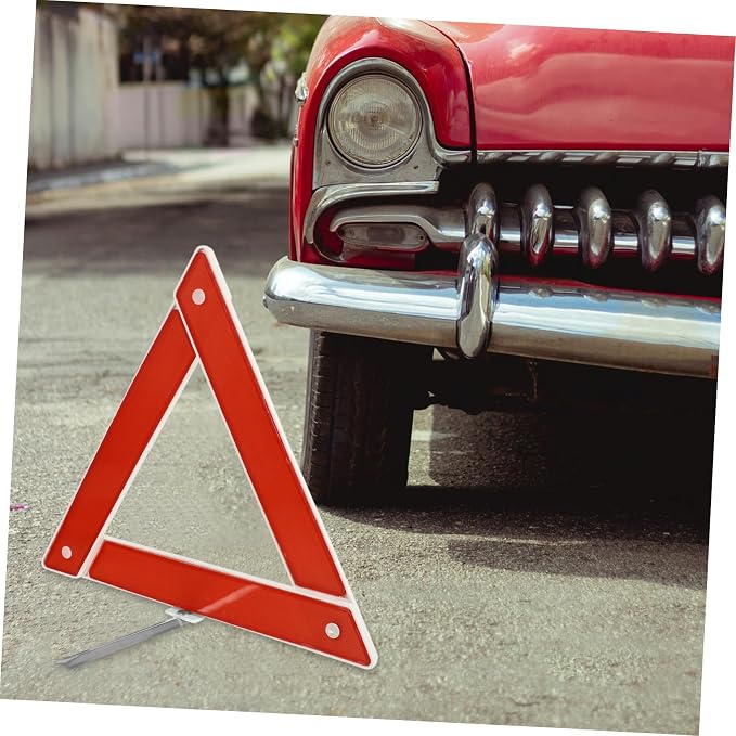 2pcs Car Folding Triangle Safety Warning Sign Compact for Roadside Assistance for Emergency Situations and Vehicle Maintenance