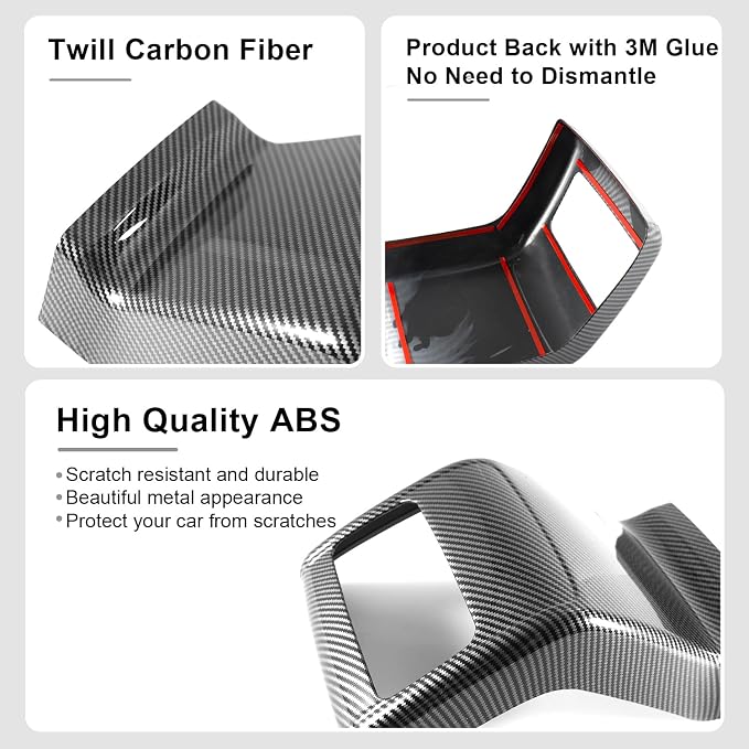 Carbon Fiber Rear AC Vent Trim Cover Compatible with Honda Accord 2018–2022, Interior Dashboard Air Outlet Frame Decal Accessories for 10th Gen Accord