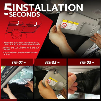 KAYZT Windshield Sun Shade for 2010-2015 Toyota Prius Hatchback (Not for Prius C or Prius V) Foldable Sunshade Front Window Custom Fit Car Accessories