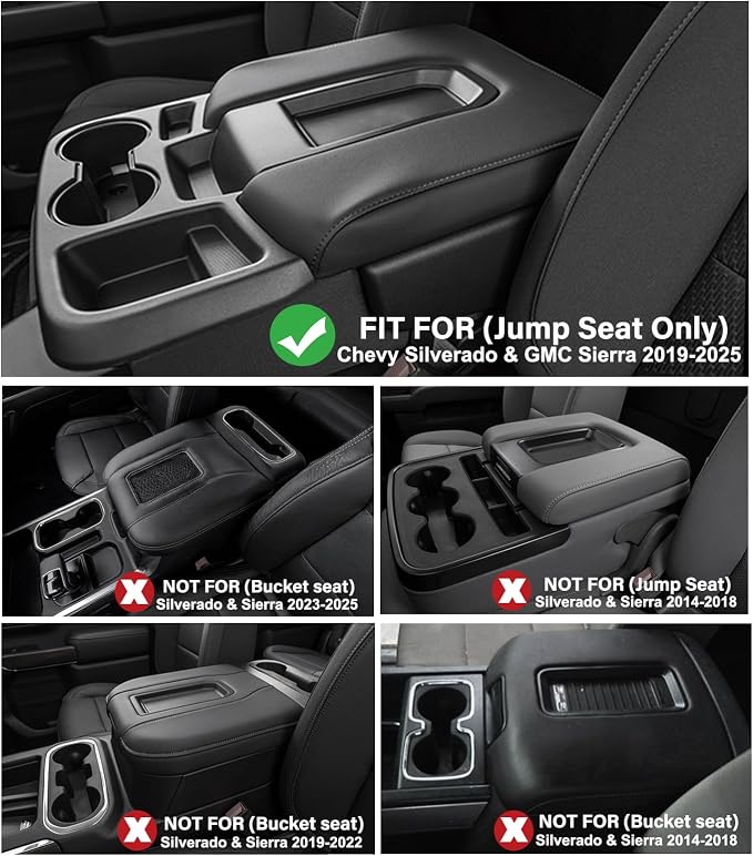 JKCOVER Center Console Hanging Organizer Box Compatible with 2019-2026 Chevy Silverado/GMC Sierra 1500 and 2020-2026 Chevrolet Silverado/Sierra 2500HD 3500HD Accessories(Split-Bench Folding Seat Only)
